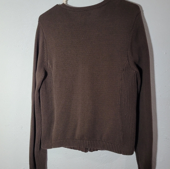 Croft & Barrow Size Large Zip-Up Jacket - Brown - Picture 6 of 8